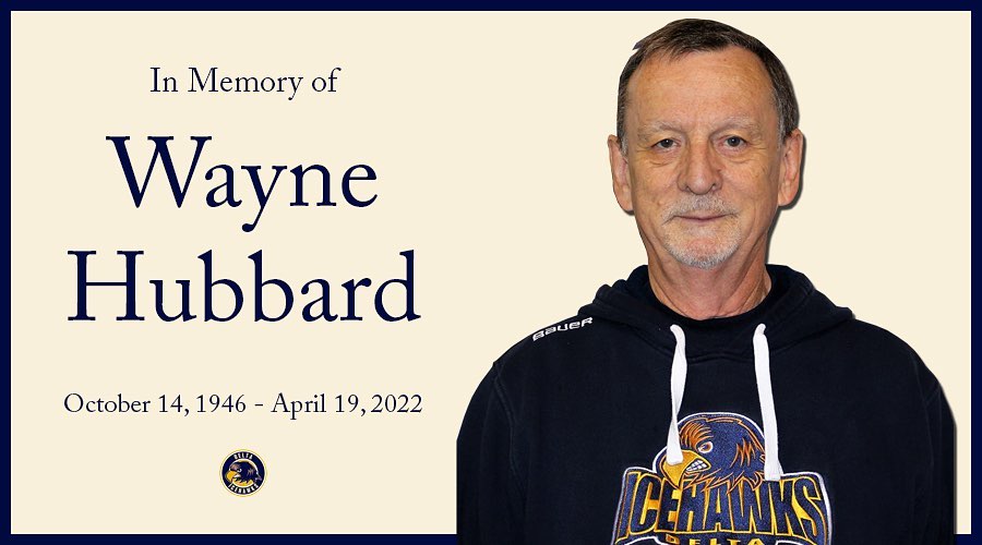 We are sorry to share that we have lost a member of our Ice Hawks family. 

Trainer Wayne Hubbard passed away last week after a hard fight against cancer. We send out our condolences to his family. 

We’ll miss you, Wayner. ♥️